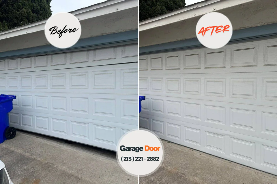 Before and after: garage door repair Jeffersontown, KY